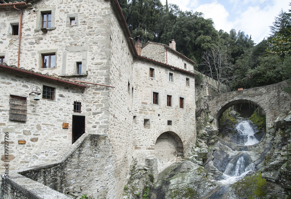 Convent de le  celle -  Cortona - Arezzo. The Convent de Le Celle is a 13th-century Franciscan Convent located in Le Celle, just outside Cortona, region of Tuscany, Italy.