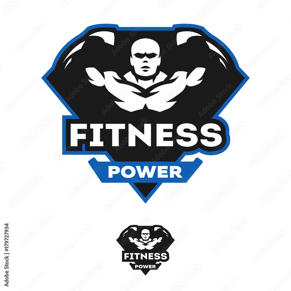 Energy fitness, sports logo.