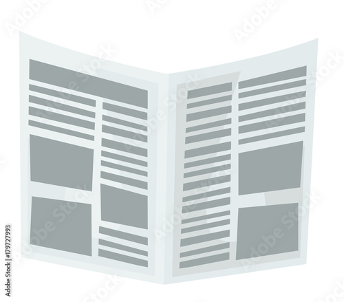Newspaper vector cartoon illustration isolated on white background.
