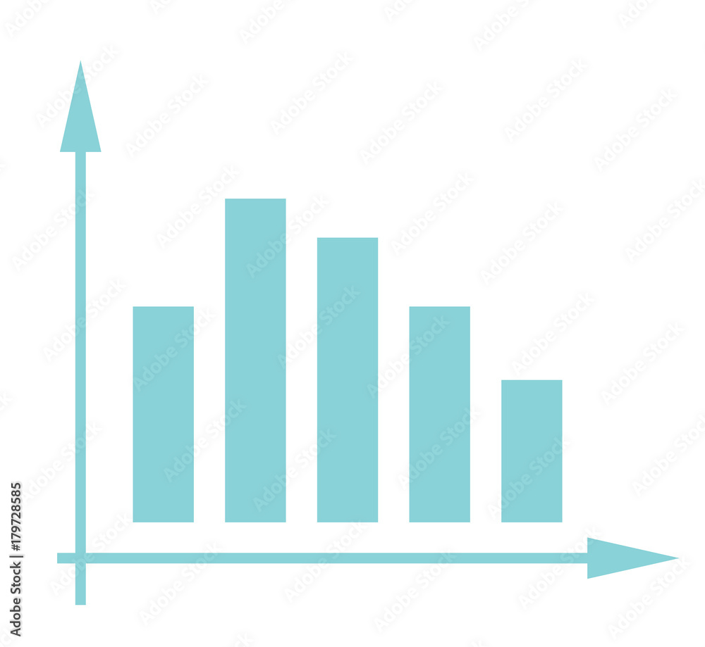 Volatile business bar chart in coordinate system vector cartoon