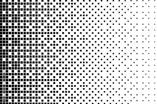 Halftone background. Abstract geometric pattern with small squares. Design element lack and white color Vector illustration