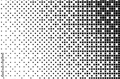 Halftone background. Abstract geometric pattern with small squares. Design element  lack and white color Vector illustration