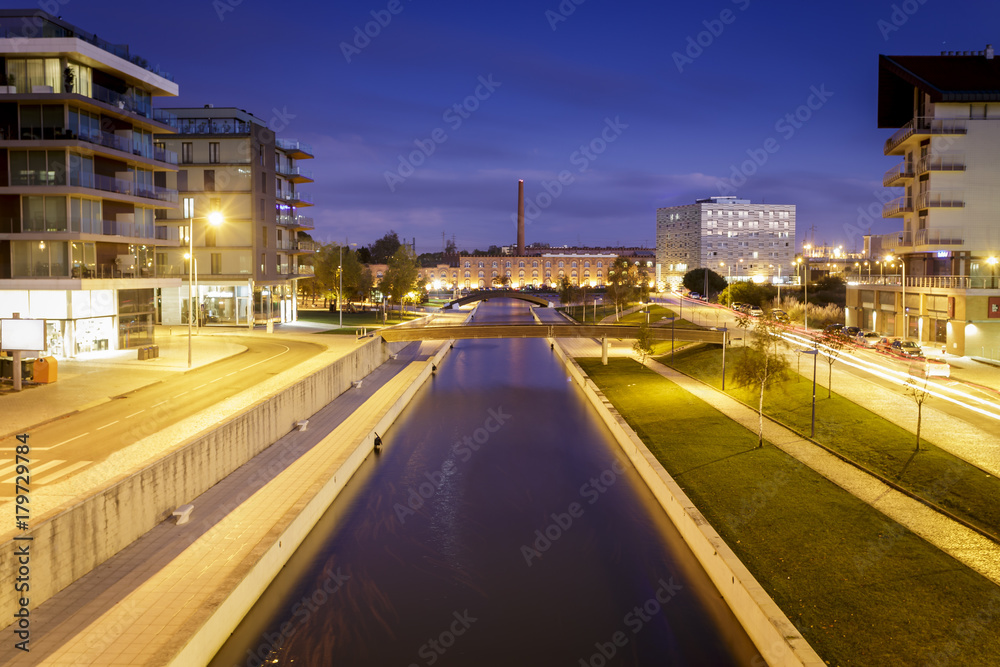 Fototapeta premium Aveiro city with the famous water channels in Portugal