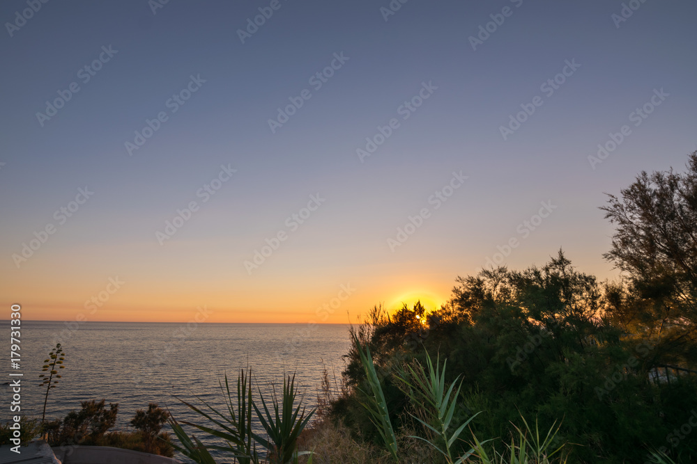 Watching the Sunset at Citara Beach, Poseidon, Ischia, Phlegrean Islands, Tyrrhenian Sea, Italy, South Europe Watching the Sunset at Citara Beach, Poseidon, Ischia, Phlegrean Islands, Tyrrhenian Sea, Italy, South Europe