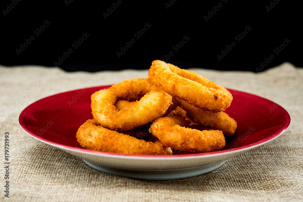 Fast food Homemade Crunchy Fried onion rings Fast food Homemade Crunchy Fried onion rings