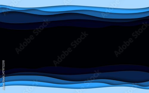 3D abstract wave background with paper cut shapes. Vector design layout for presentations.