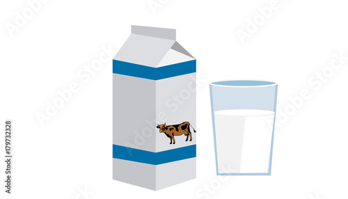 a glass and a bottle of milk with a cow