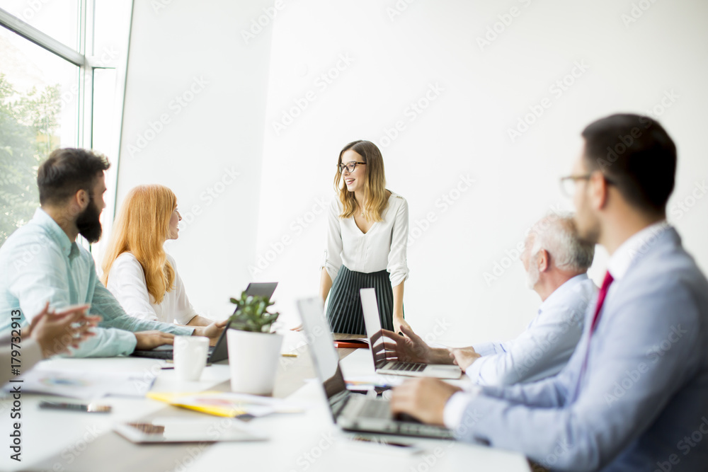 Young business people working in office Young business people working in office