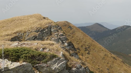 Clouds passing over Midzor peak footage - Beautiful mountain ranges of Stara planina 