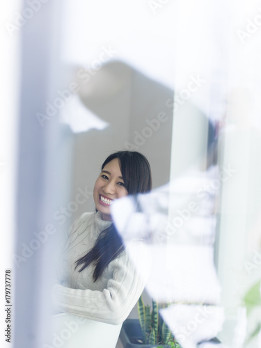 Free Download asian woman enjoying at home - GFXLoad