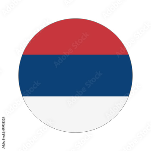 Circular world Flag serbia