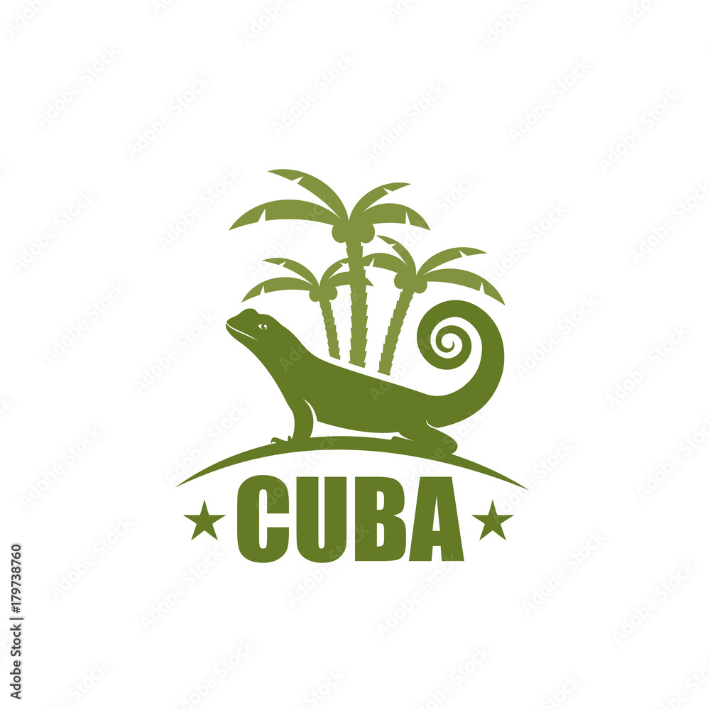 Obraz premium Cuban curly tailed lizard sign