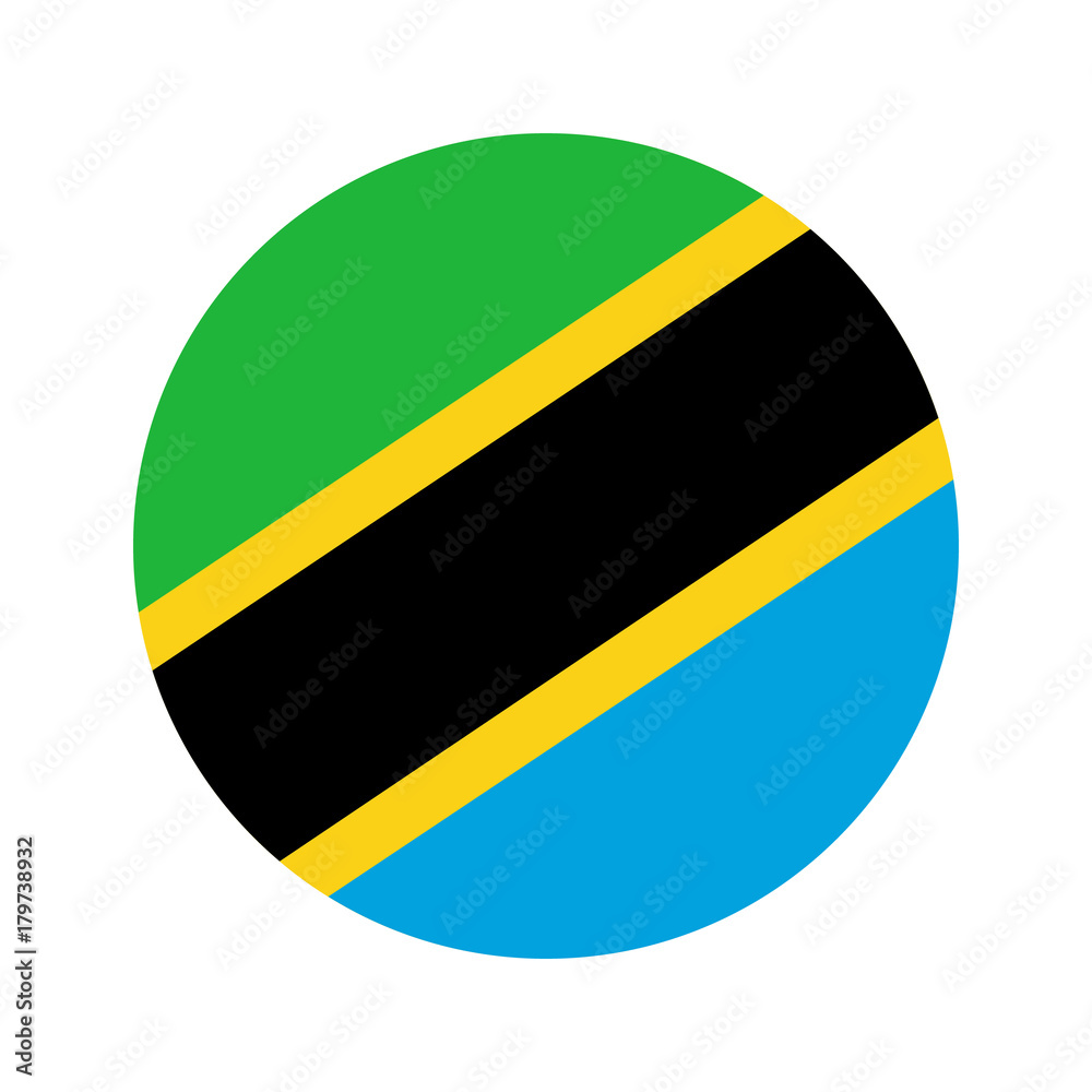 Circular world Flag tanzania