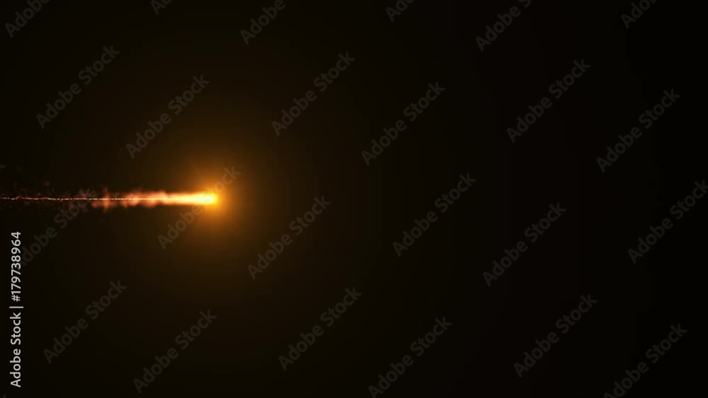 Fire comet light flying. Shining lights in motion with small particles. Ring of fire, Plasma ring on a dark background. 3D rendering, Abstract background.