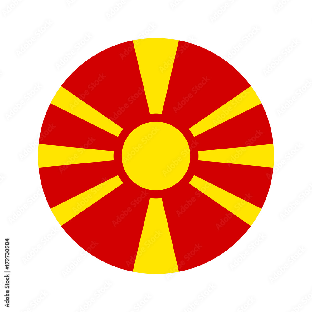 Obraz premium Circular world Flag macedonia