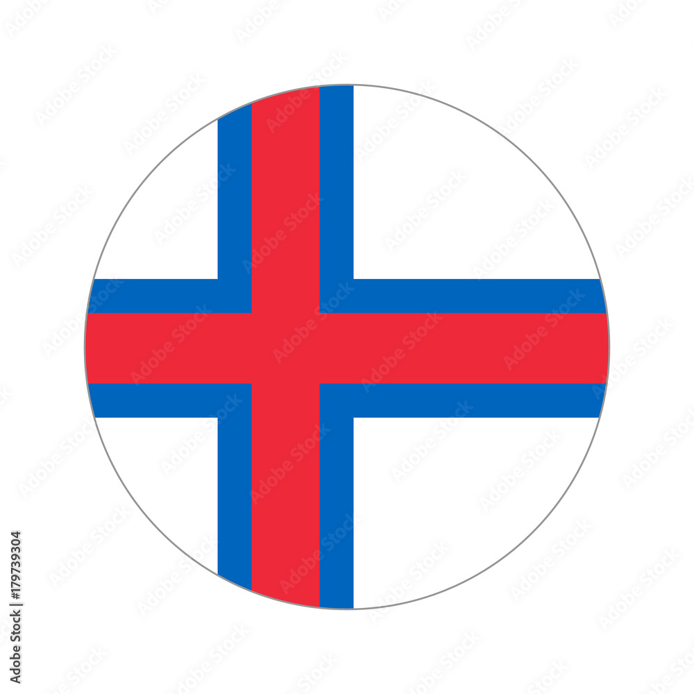 Obraz premium Circular world Flag faroe islands
