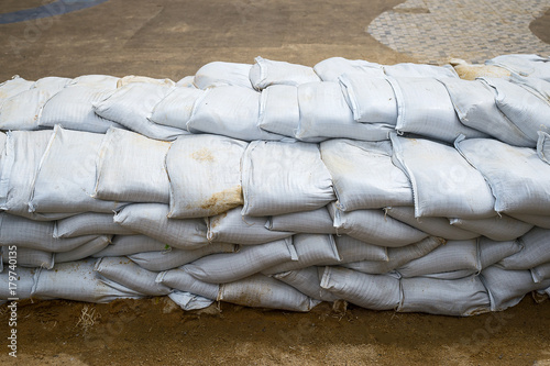 Sandbags to prevent flooding. © ake