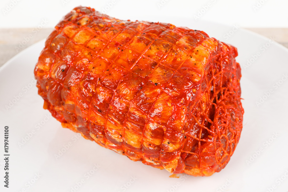 roher und marinierter Spießbraten roher und marinierter Spießbraten