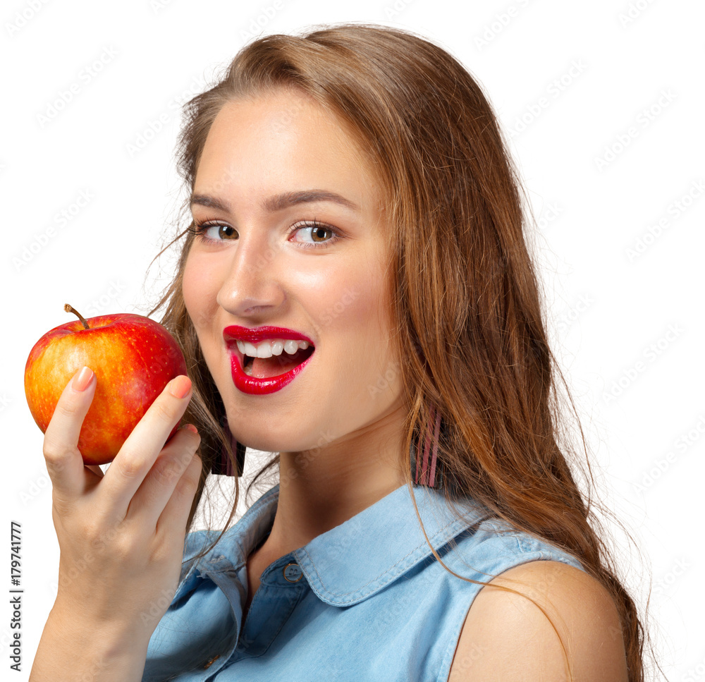 Perfect woman with apple Perfect woman with apple