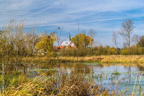 Samotny kościół w Marzeninie, Polska photo