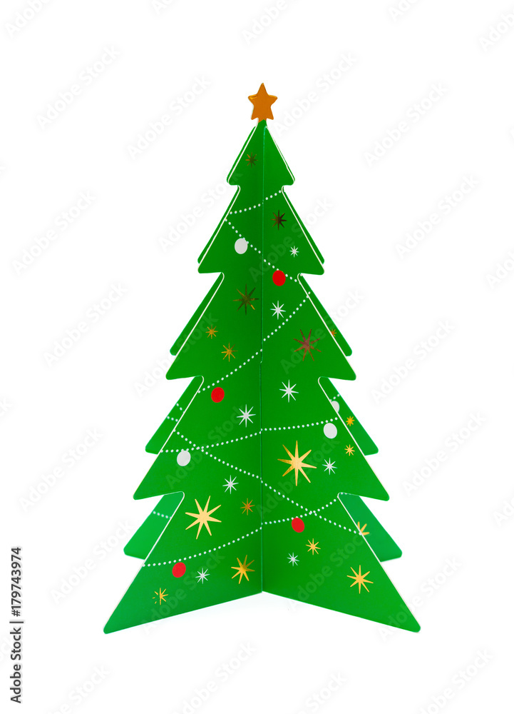 green christmas tree on a white background