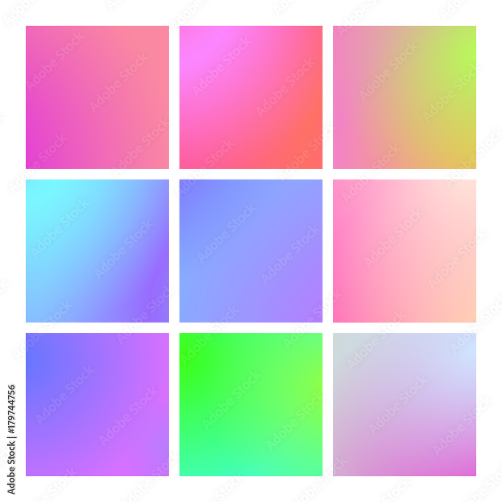 Modern gradient set with square abstract backgrounds. Colorful fluid covers for calendar, brochure, invitation, cards. Trendy soft color. Template with modern gradient set for screens and mobile app Modern gradient set with square abstract backgrounds. Colorful fluid covers for calendar, brochure, invitation, cards. Trendy soft color. Template with modern gradient set for screens and mobile app