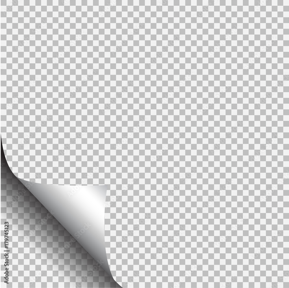 Page curl with shadow on blank sheet of paper. Page curl with shadow on blank sheet of paper.