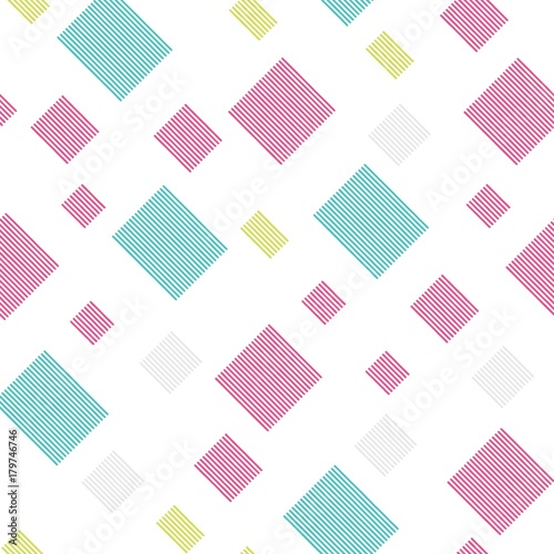 Repeating pattern with squares on a white background. Seamless vector pattern.