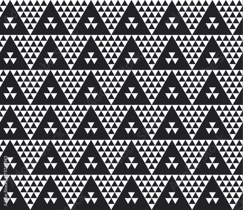 Monochrome seamless pattern vector illustration. Concept geometric tile background for surface print and web design, background, fabric. Black and white modern motif.