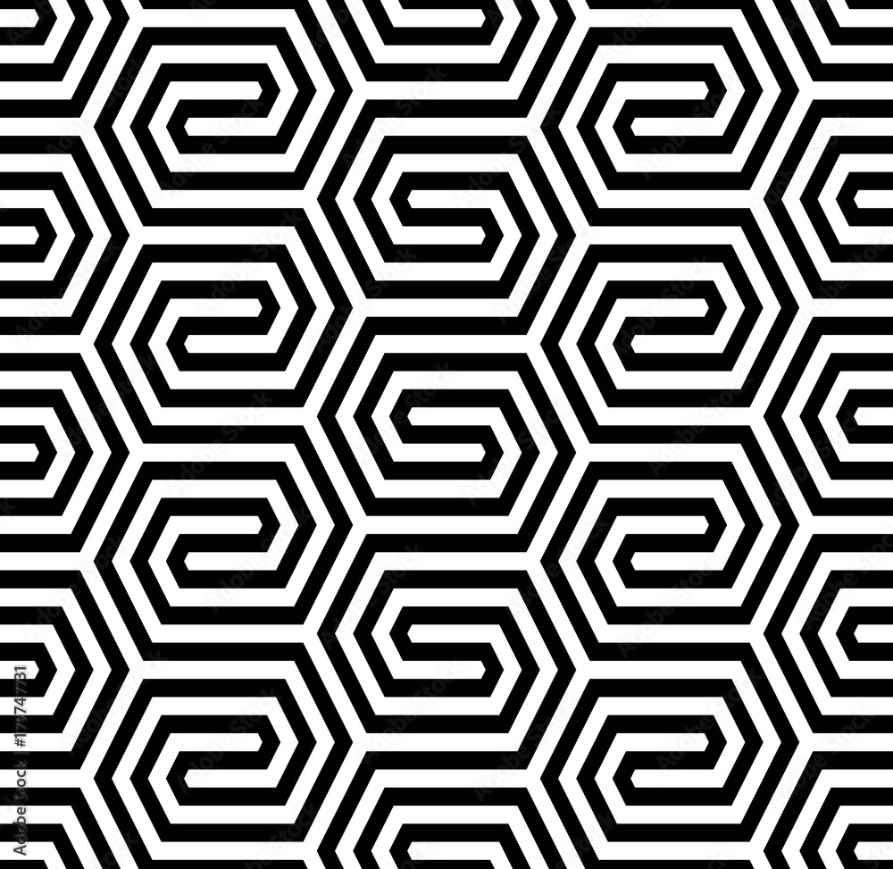 Vector seamless pattern. Modern stylish texture. Repeated geometric pattern with hexagonal tiles Vector seamless pattern. Modern stylish texture. Repeated geometric pattern with hexagonal tiles