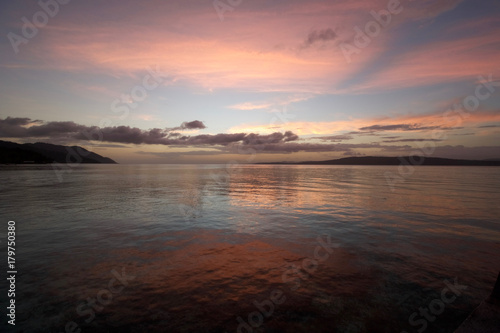 beautiful natural sunset from Kri island in Raja ampat archipelago