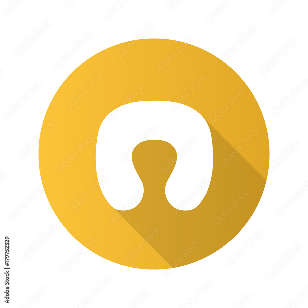 Neck pillow flat design long shadow glyph icon Neck pillow flat design long shadow glyph icon