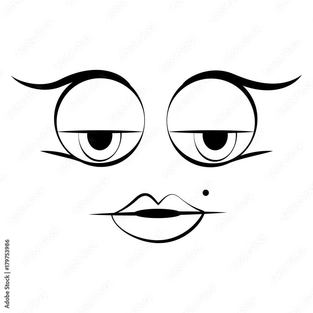 Beauty expression isolated on white background, Vector illustration