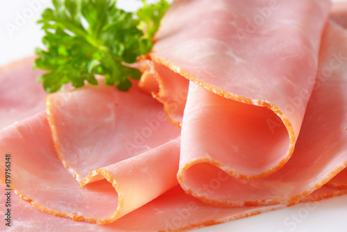 Baked ham slices