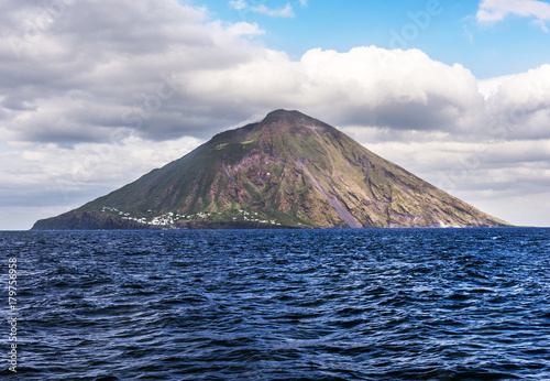 Stromboli volcano and sea