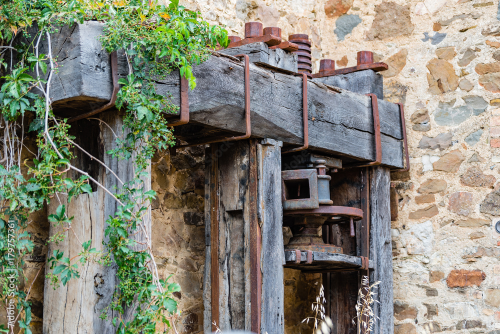 Disused wine press in Tuscany, Italy.