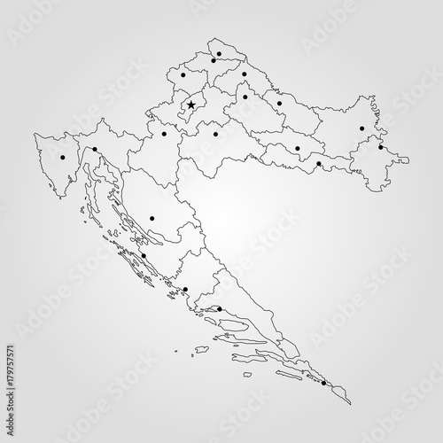 Fototapet Map of Croatia
