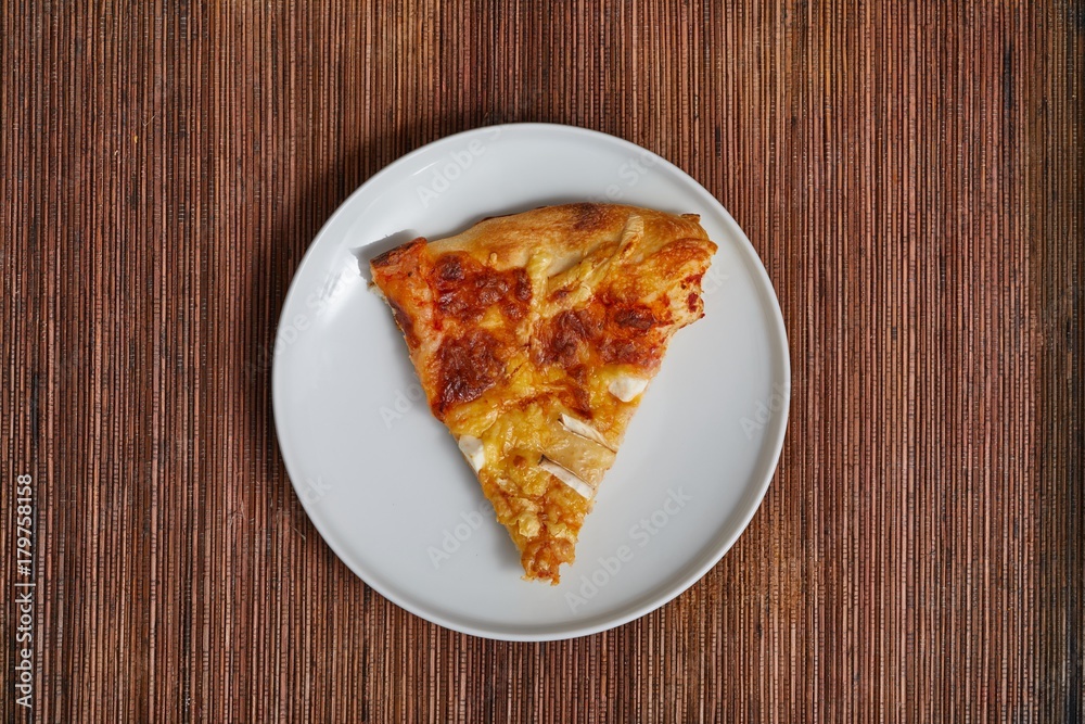Pizza slice on a plate