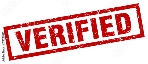 square grunge red verified stamp