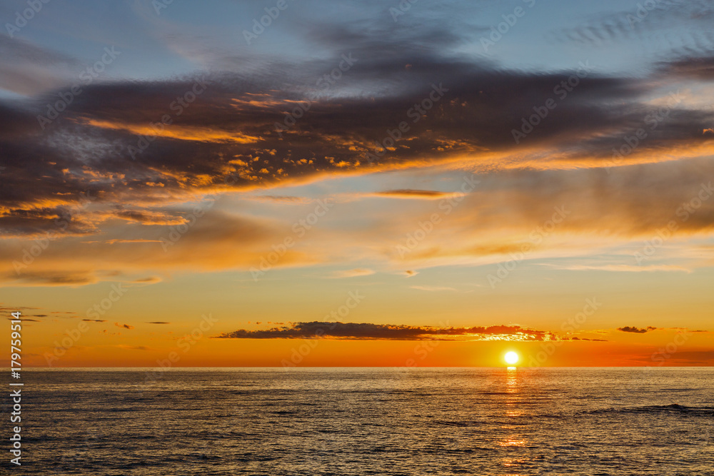 Fototapeta premium Dramatic sunset on the coast of Adriatic Sea, Croatia