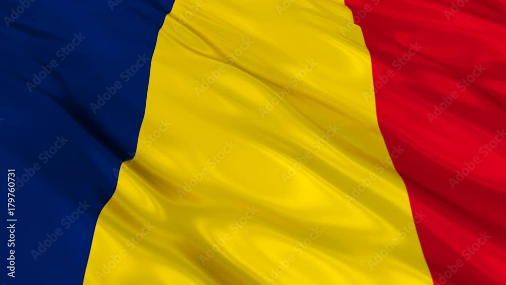Romania Flag Waving. Seamless loop. Romania Flag Waving. Seamless loop.