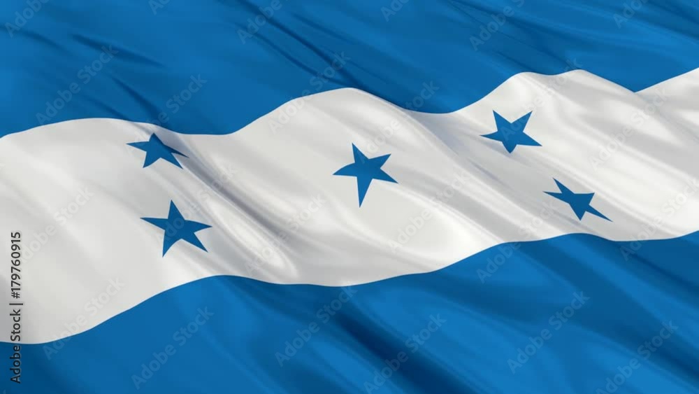 Honduras Flag Waving. Seamless loop.