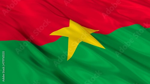 Burkina Faso Flag Waving. Seamless loop.