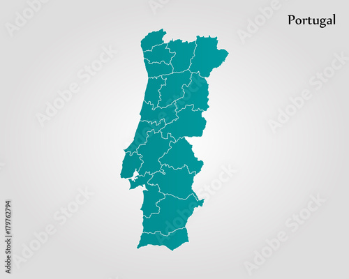 Canvas Print Map of Portugal