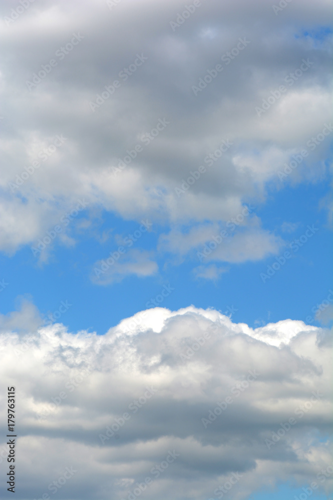 Blue sky with white clouds. Nature concept