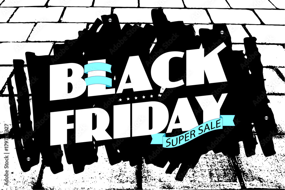 Fototapeta premium Black friday sale banner template design. Grunge banner. Vector illustration EPS 10.