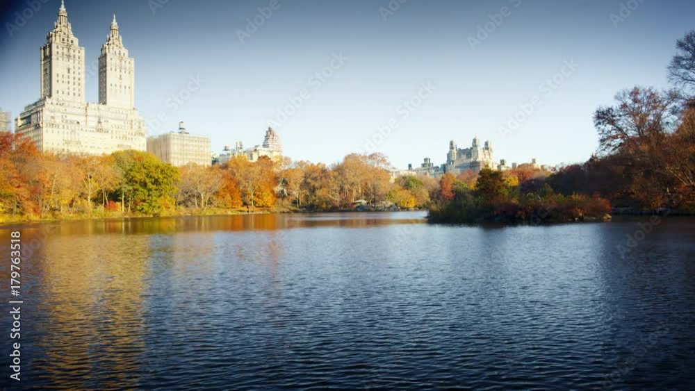 Timelapse, scenic building over lake Timelapse, scenic building over lake