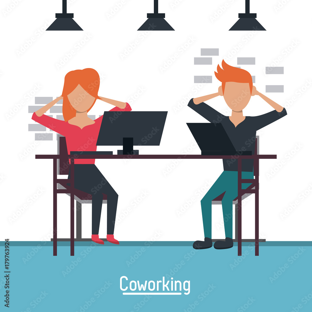 Business coworking office icon vector illustration graphic design