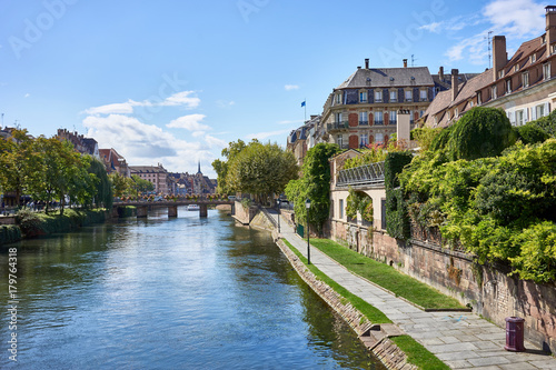 River of Strasbourg in Alsace, France / Traditional colorful houses at river in La Petite France  © marako85