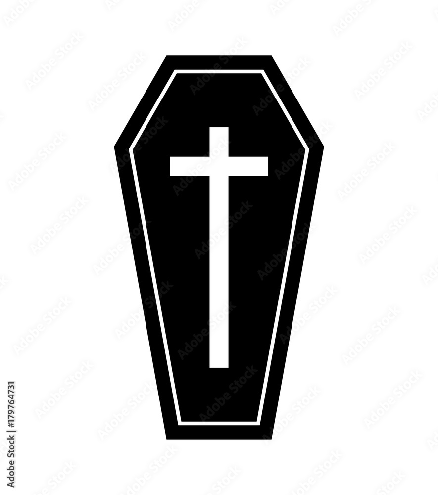 coffin halloween icon isolated on white background coffin halloween icon isolated on white background